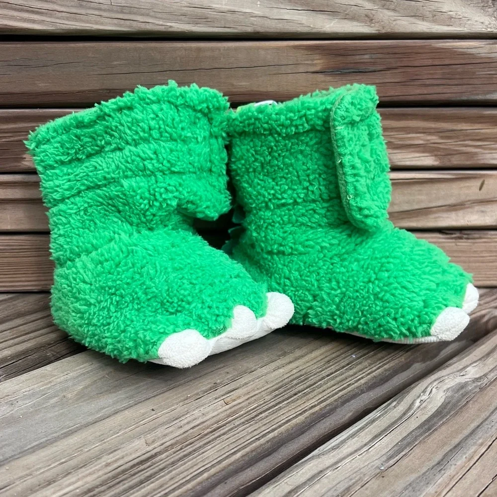 - Monster Claw Boot Green Fur Toddler Slippers! NEW!